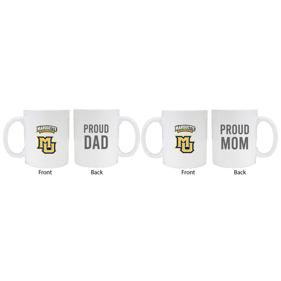 Marquette Golden Eagles Proud Mom And Dad White Ceramic Coffee Mug 2 pack (White) Image 1