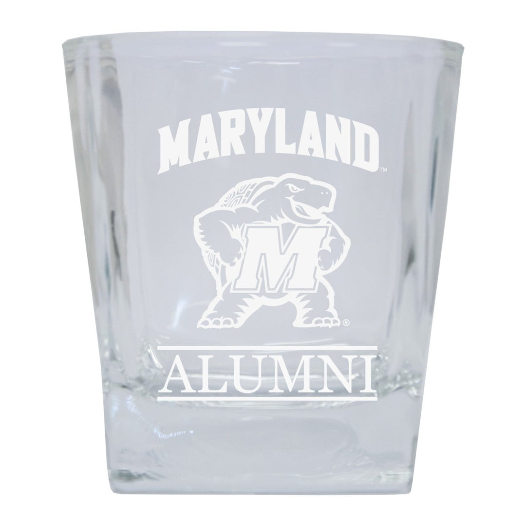 Maryland Terrapins 2-Pack Alumni Elegance 10oz Etched Glass Tumbler Image 1