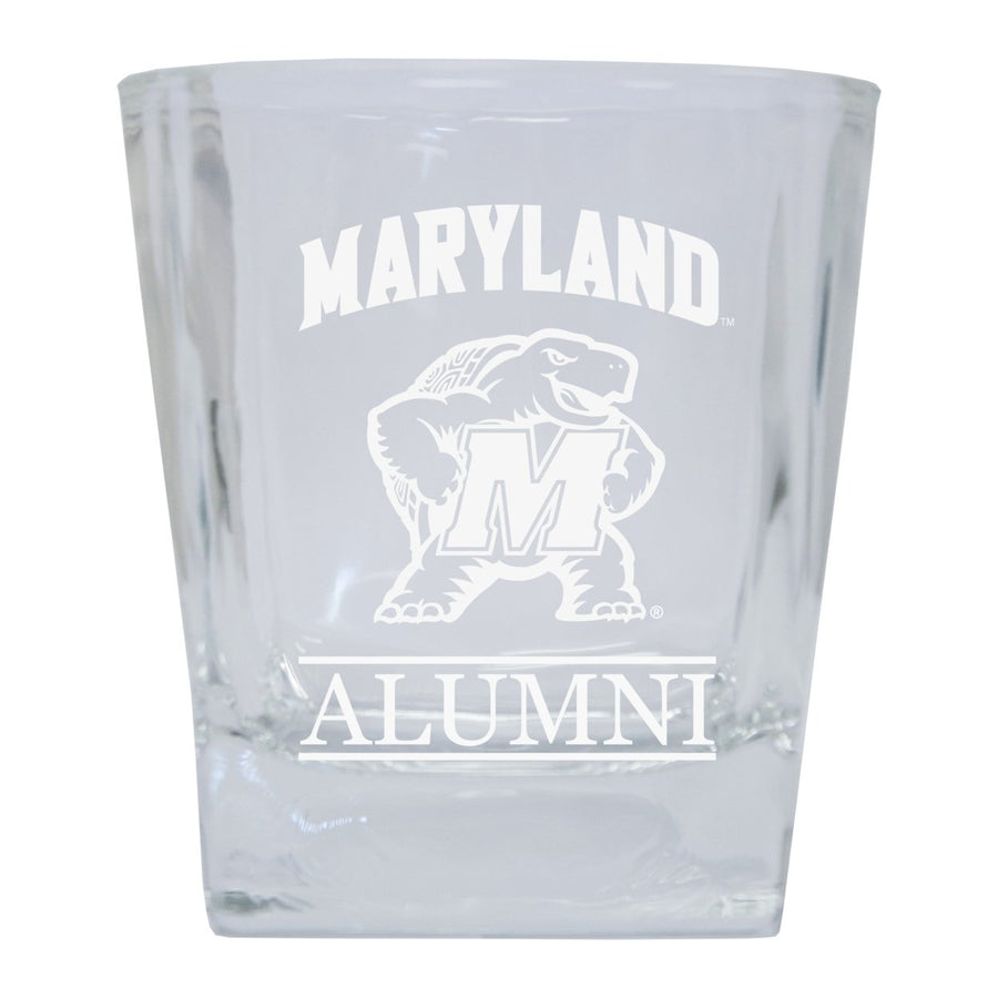 Maryland Terrapins 2-Pack Alumni Elegance 10oz Etched Glass Tumbler Image 1