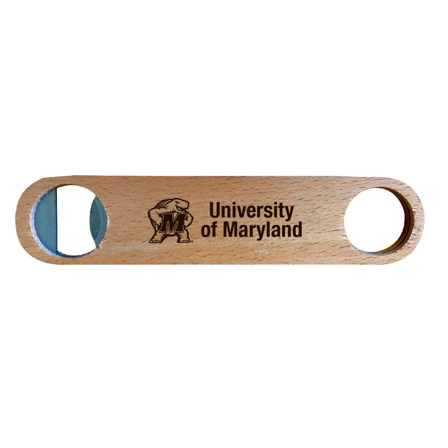 Maryland Terrapins NCAA Elegant Laser-Etched Wooden Bottle Opener - Collegiate Bar Accessory Image 1