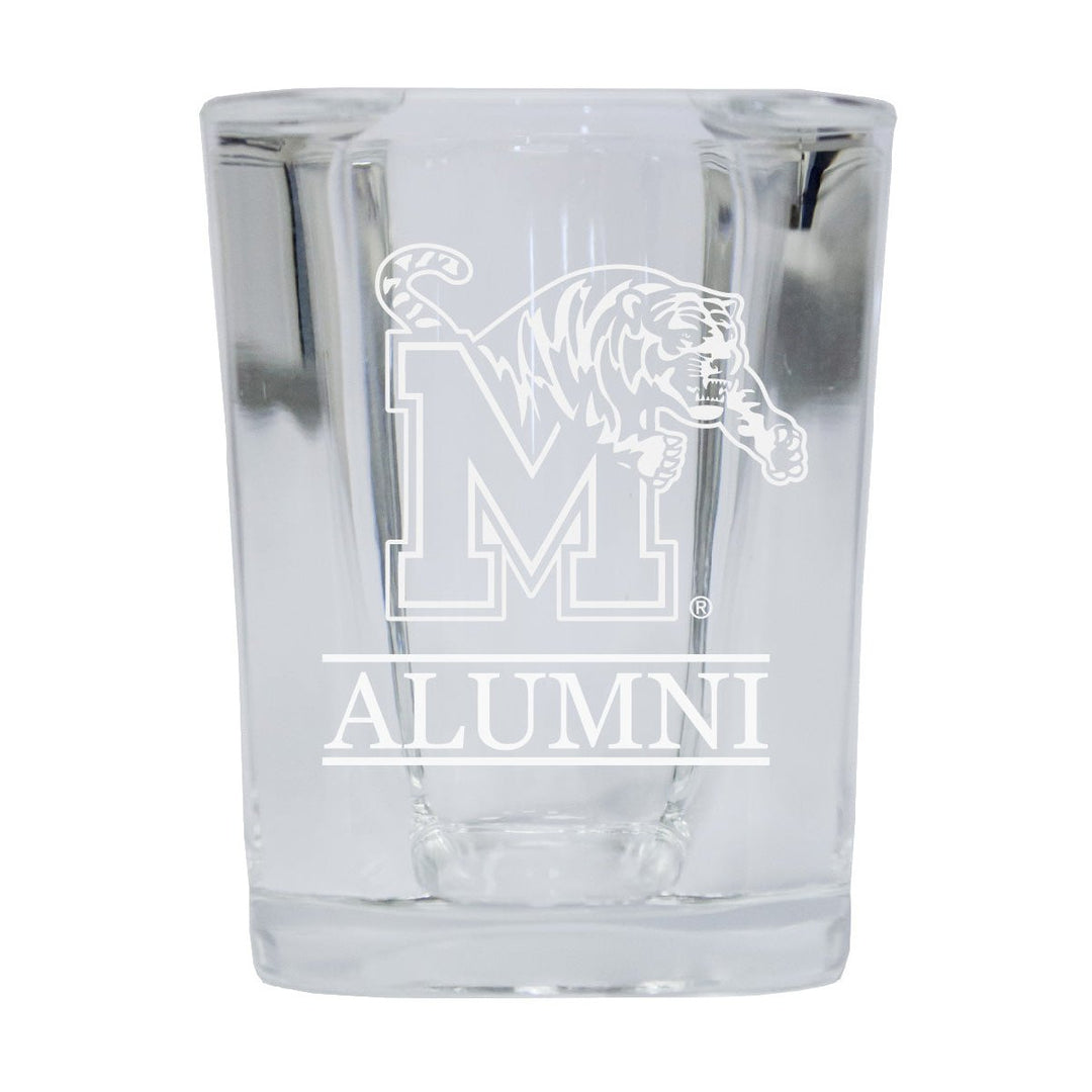 NCAA Memphis Tigers Alumni 2oz Laser Etched Square Shot Glass Image 1