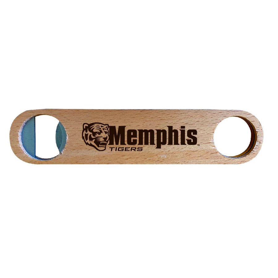 Memphis Tigers NCAA Elegant Laser-Etched Wooden Bottle Opener - Collegiate Bar Accessory Image 1