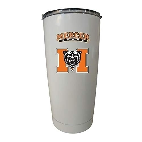 Mercer University 16 oz White Insulated Stainless Steel Tumbler Glossy brushed finish White. Image 1