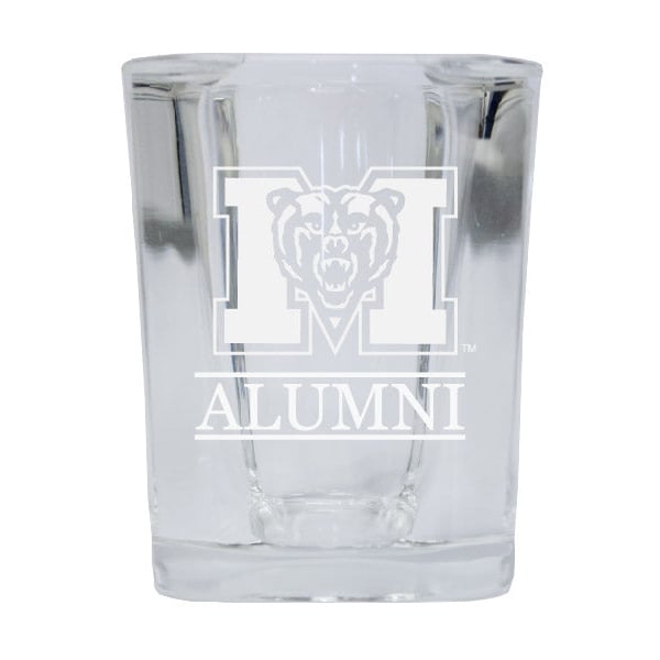 NCAA Mercer University Alumni 2oz Laser Etched Square Shot Glass Image 1