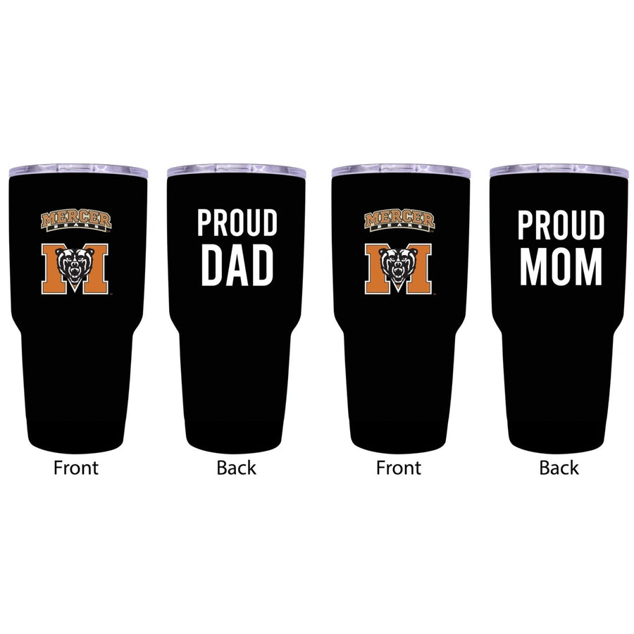 Mercer University Proud Parent 24 oz Insulated Tumblers Set - Black Mom and Dad Edition Image 1