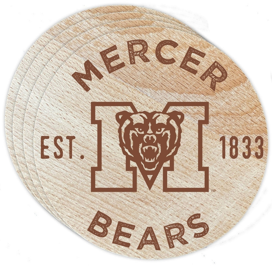 Mercer University Officially Licensed Wood Coasters (4-Pack) - Laser Engraved Never Fade Design Image 1