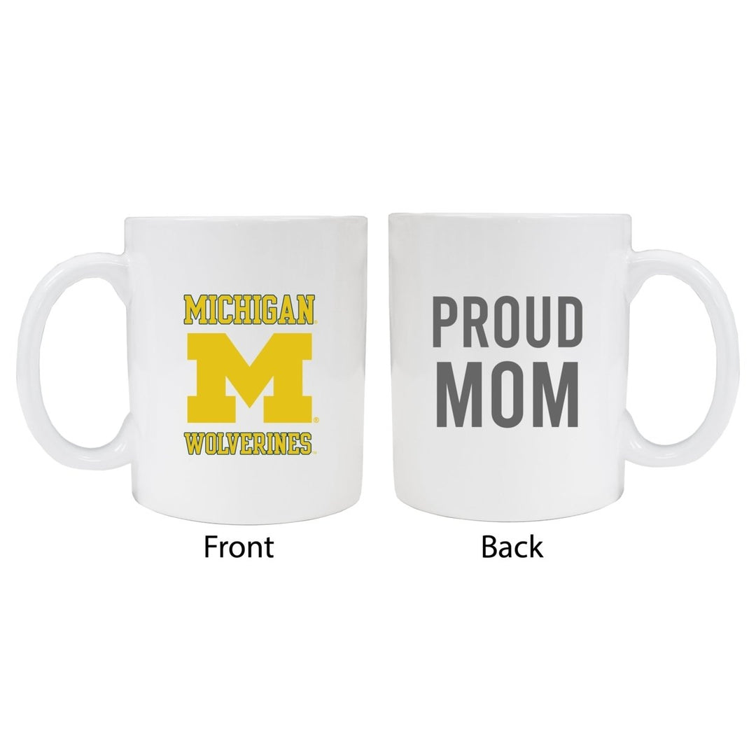 Michigan Wolverines Proud Mom Ceramic Coffee Mug - White (2 Pack) Image 1