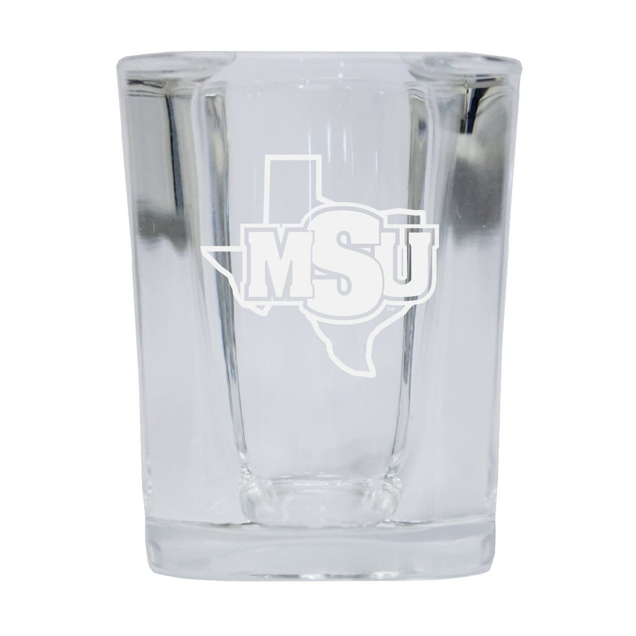 Midwestern State University Mustangs NCAA Collectors Edition 2oz Square Shot Glass - Laser Etched Logo Image 1