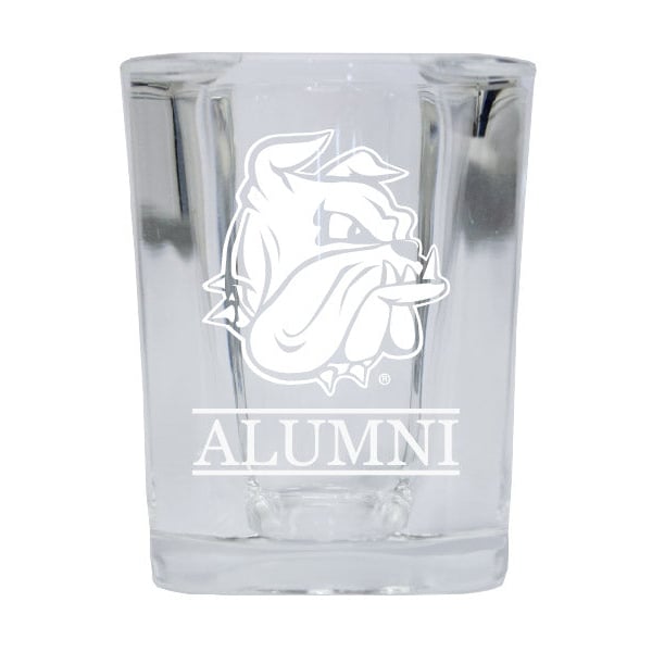 NCAA Minnesota Duluth Bulldogs Alumni 2oz Laser Etched Square Shot Glass Image 1