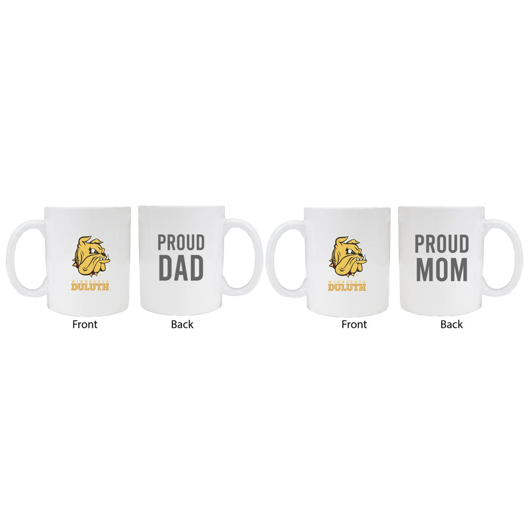 Minnesota Duluth Bulldogs Proud Mom And Dad White Ceramic Coffee Mug 2 pack (White) Image 1