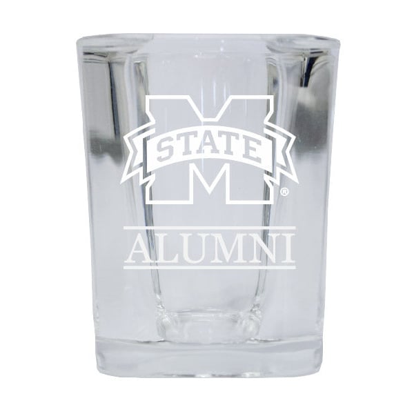 NCAA Mississippi State Bulldogs Alumni 2oz Laser Etched Square Shot Glass Image 1