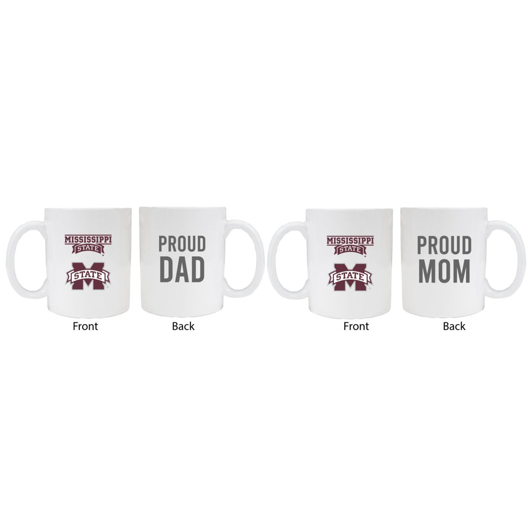 Mississippi State Bulldogs Proud Mom And Dad White Ceramic Coffee Mug 2 pack (White) Image 1