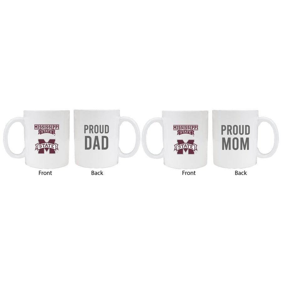 Mississippi State Bulldogs Proud Mom And Dad White Ceramic Coffee Mug 2 pack (White) Image 1