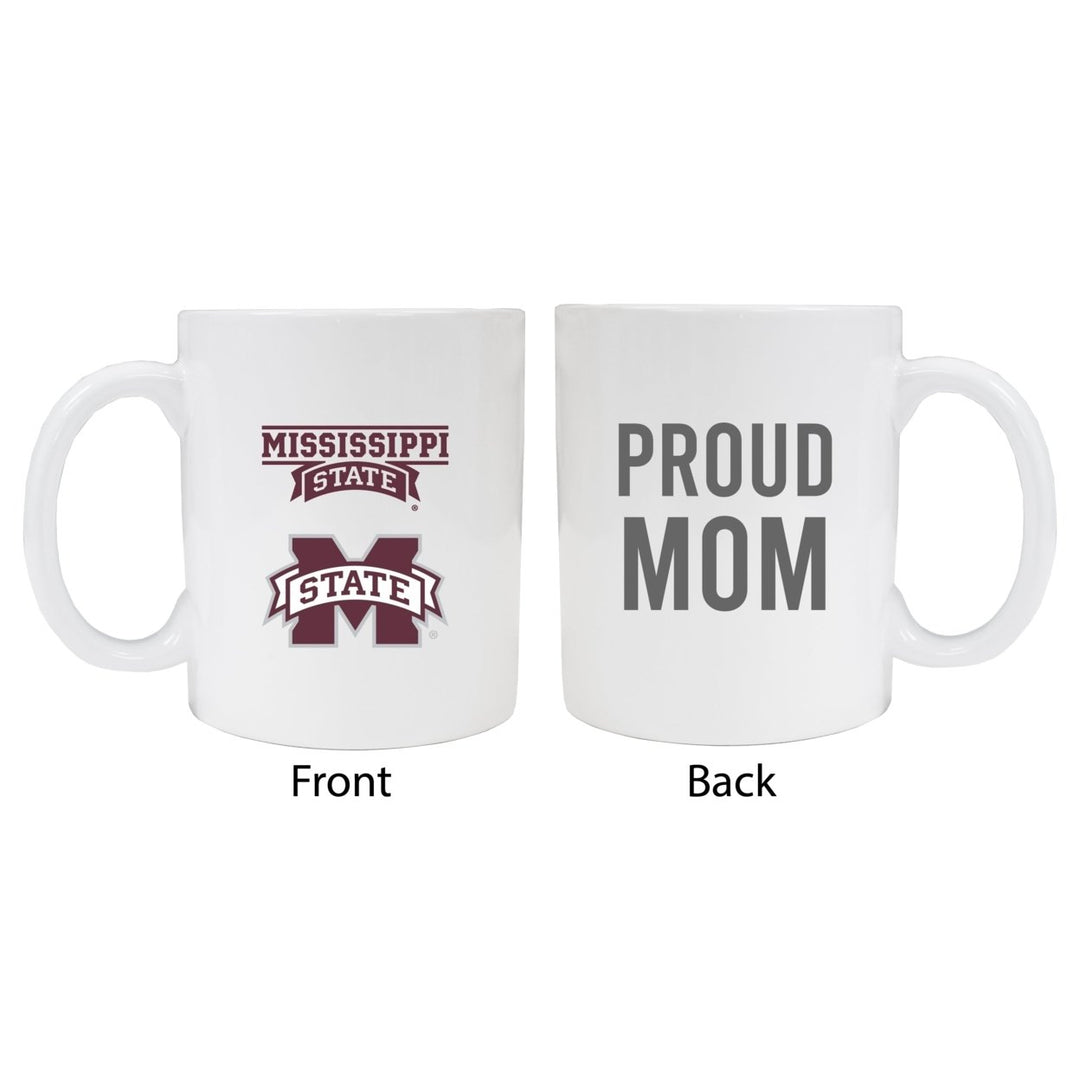 Mississippi State Bulldogs Proud Mom Ceramic Coffee Mug - White (2 Pack) Image 1