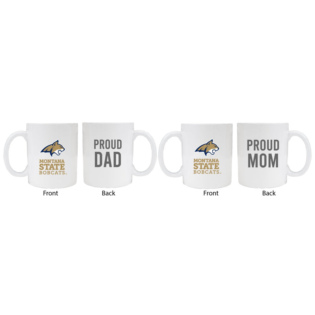 Montana State Bobcats Proud Mom And Dad White Ceramic Coffee Mug 2 pack (White) Image 1