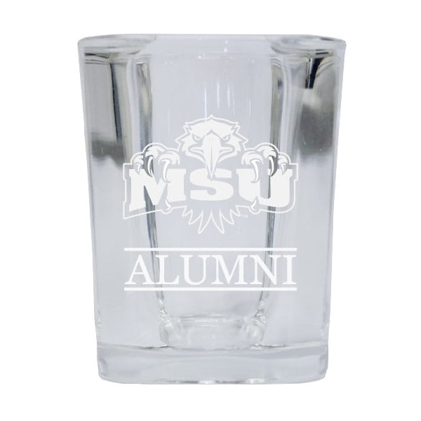 NCAA Morehead State University Alumni 2oz Laser Etched Square Shot Glass Image 1