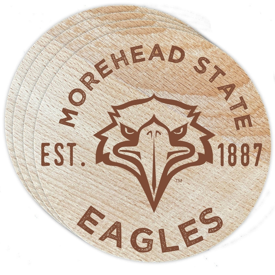 Morehead State University Officially Licensed Wood Coasters (4-Pack) - Laser Engraved Never Fade Design Image 1