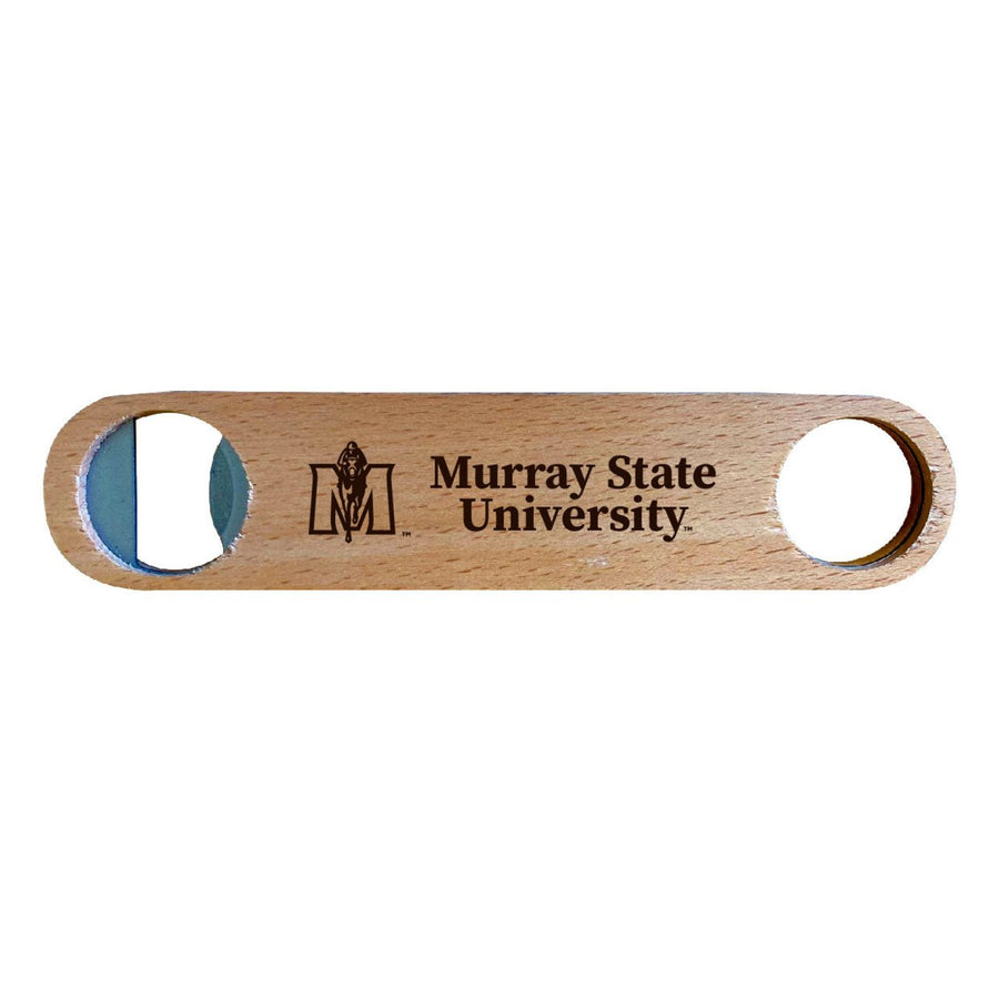 Murray State University NCAA Elegant Laser-Etched Wooden Bottle Opener - Collegiate Bar Accessory Image 1