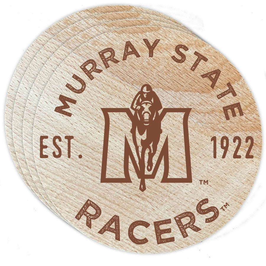 Murray State University Officially Licensed Wood Coasters (4-Pack) - Laser Engraved Never Fade Design Image 1