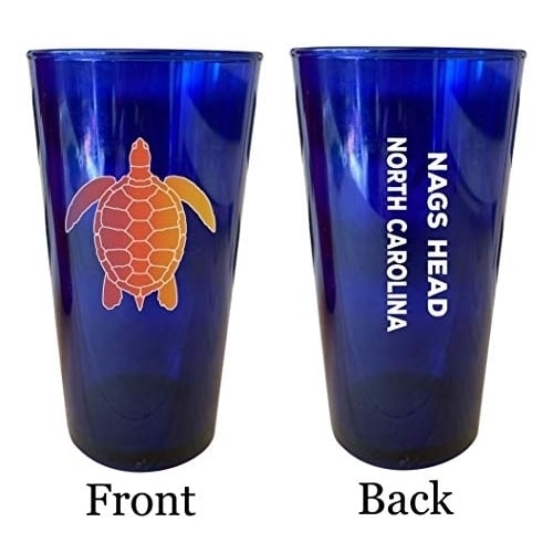 Myrtle Beach South Carolina Souvenir 16 oz Blue Plastic Pint Glass 4-Pack Image 1