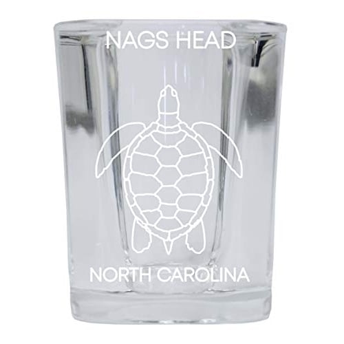 Myrtle Beach South Carolina Souvenir 2 Ounce Square Shot Glass laser etched Turtle Design Image 1