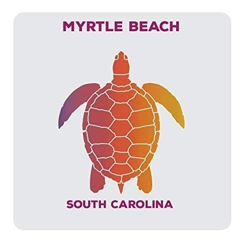 Myrtle Beach South Carolina Souvenir Acrylic Coaster 8-Pack Turtle Design Image 1