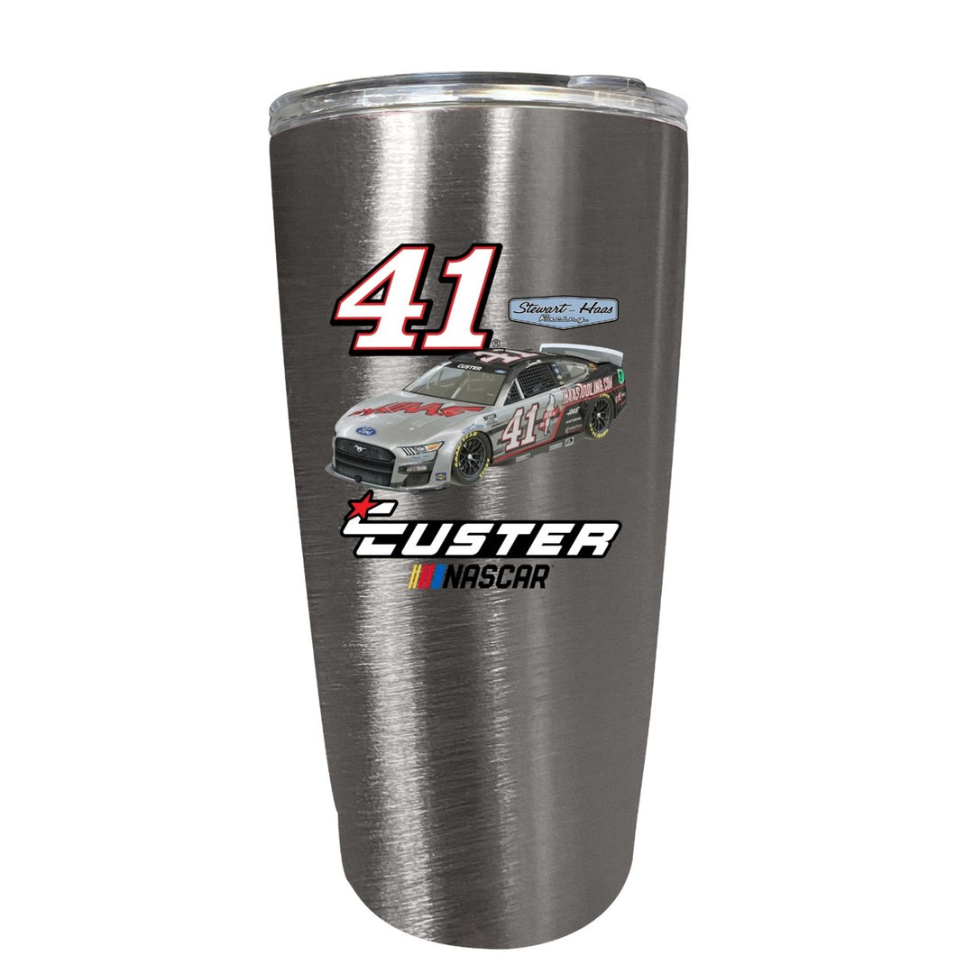 Nascar 41 Cole Custer 16 oz Stainless Steel Tumbler Car Design Image 1