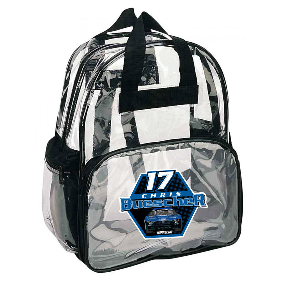#17 Chris Buescher Officially Licensed Clear Backpack Image 1