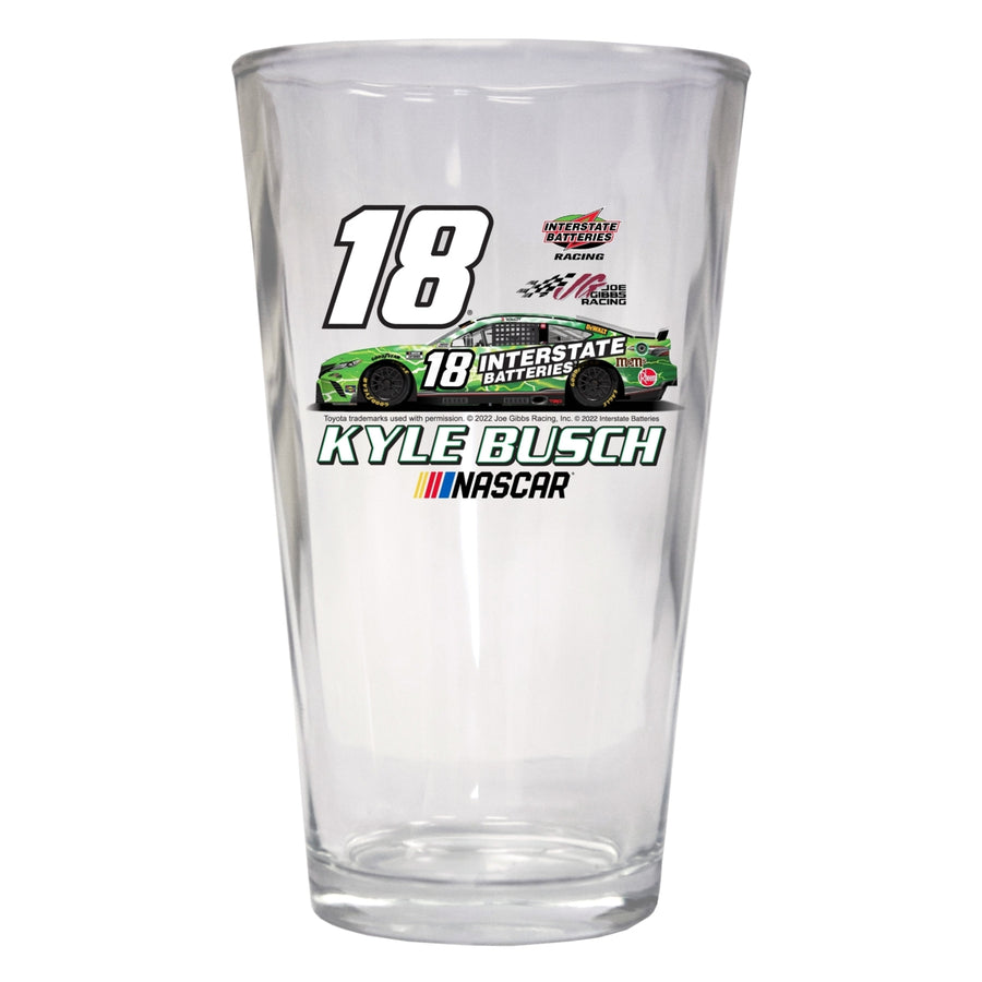 Nascar 18 Kyle Busch Pint Glass for 2022 Image 1