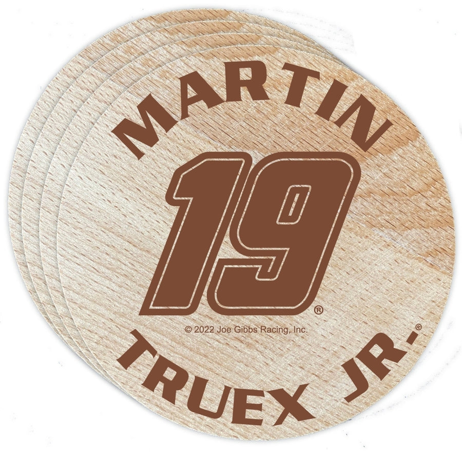 Nascar 19 Martin Truex Jr. Wood Coaster Engraved 4-Pack Image 1