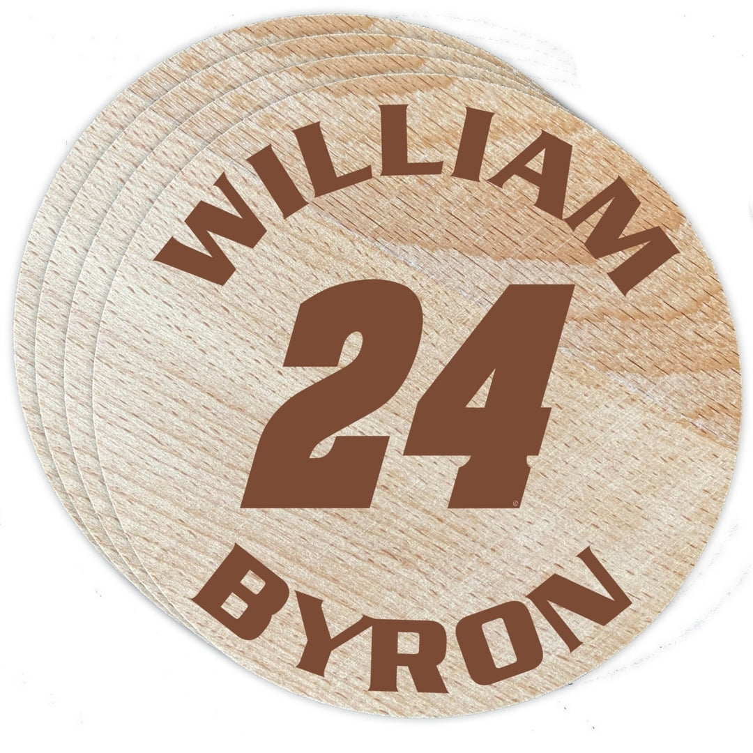 Nascar 24 William Byron Wood Coaster Engraved 4-Pack Image 1