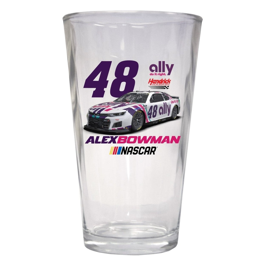 #48 Alex Bowman  Pint Glass Image 1