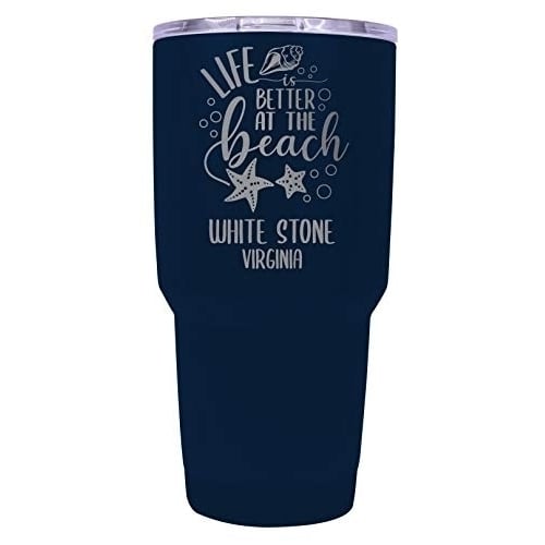 Navy Stone Virginia Souvenir Laser Engraved 24 Oz Insulated Stainless Steel Tumbler Navy Image 1