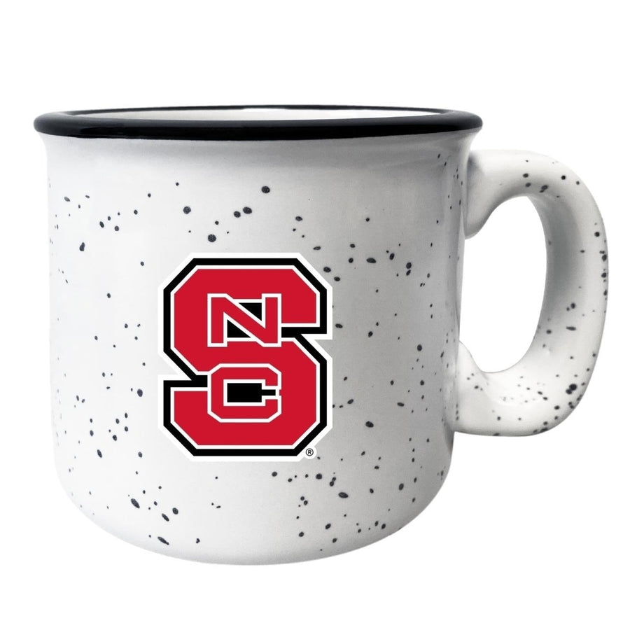 NC State Wolfpack 8 oz Speckled Ceramic Camper Coffee Mug White (White). Image 1