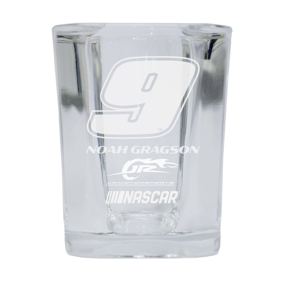 Noah Gragson 9 NASCAR Etched Square Shot Glass Image 1