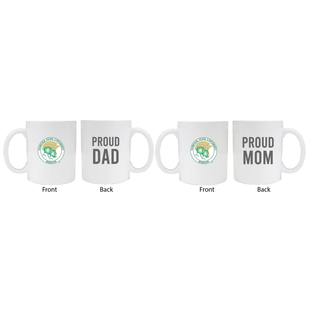 Norfolk State University Proud Mom And Dad White Ceramic Coffee Mug 2 pack (White) Image 1