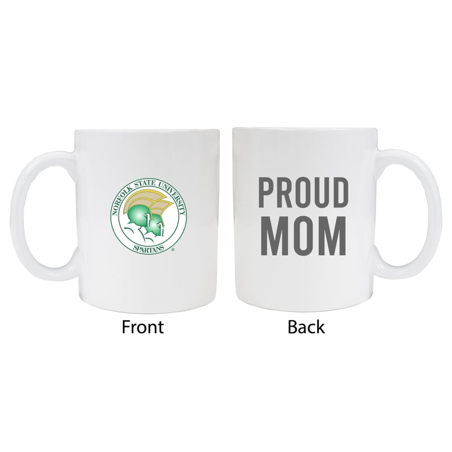 Norfolk State University Proud Mom Ceramic Coffee Mug - White Image 1