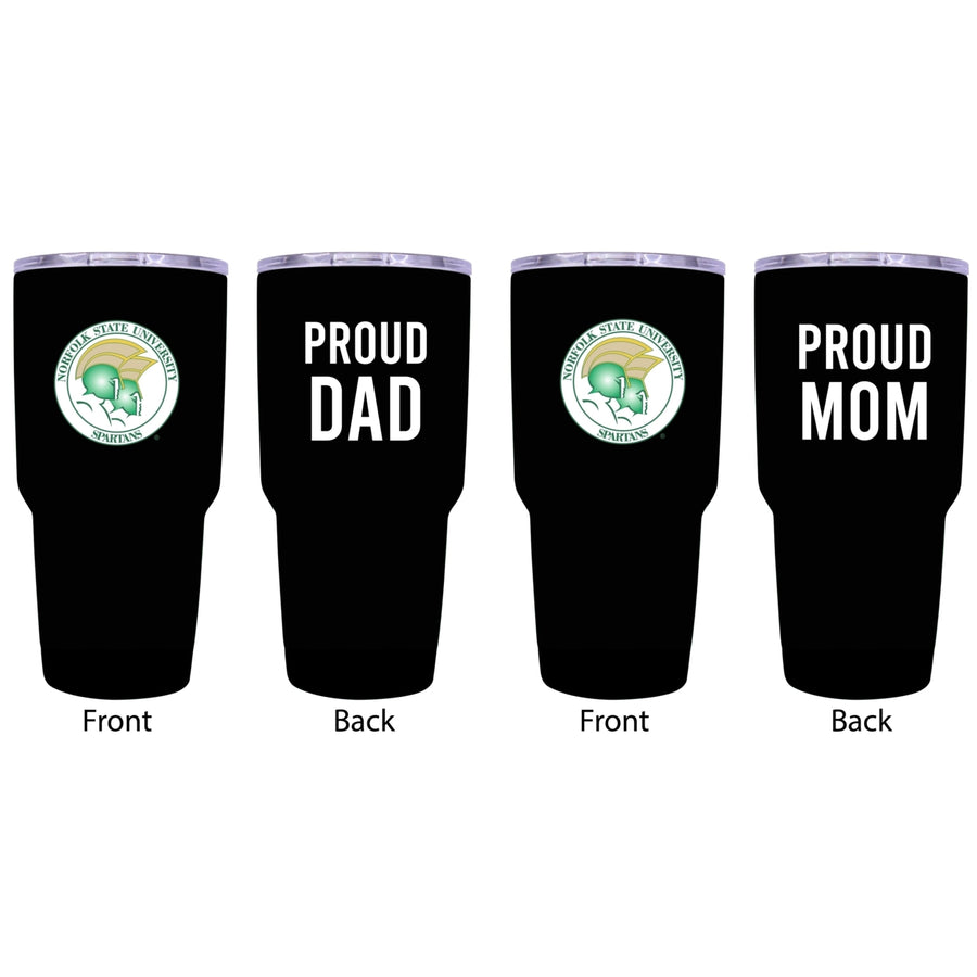 Norfolk State University Proud Parent 24 oz Insulated Tumblers Set - Black Mom and Dad Edition Image 1