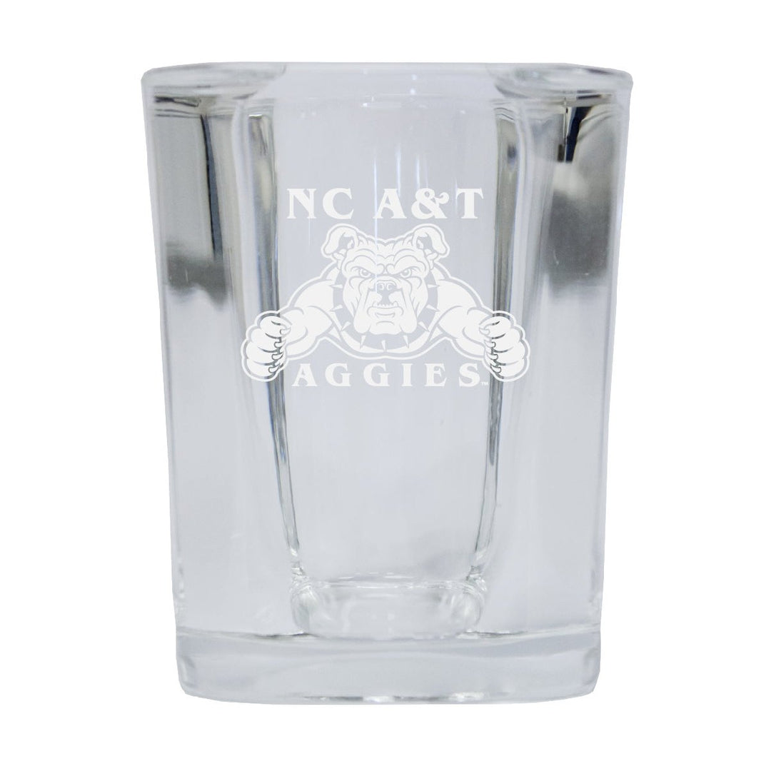 North Carolina AandT State Aggies NCAA Collectors Edition 2oz Square Shot Glass - Laser Etched Logo Image 1