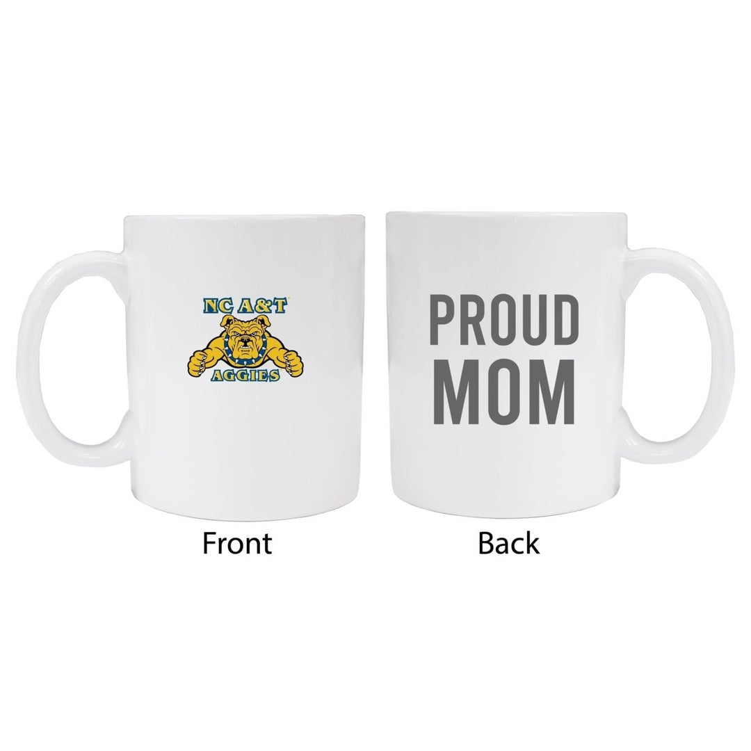 North Carolina AandT State Aggies Proud Mom Ceramic Coffee Mug - White Image 1