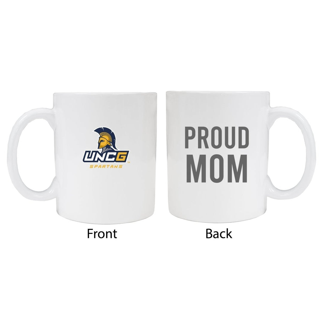 North Carolina Greensboro Spartans Proud Mom Ceramic Coffee Mug - White Image 1