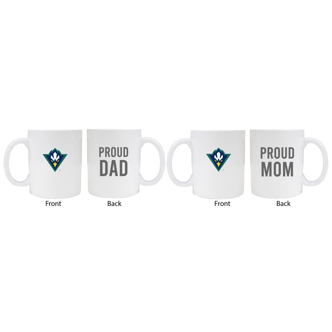 North Carolina Wilmington Seahawks Proud Mom And Dad White Ceramic Coffee Mug 2 pack (White) Image 1