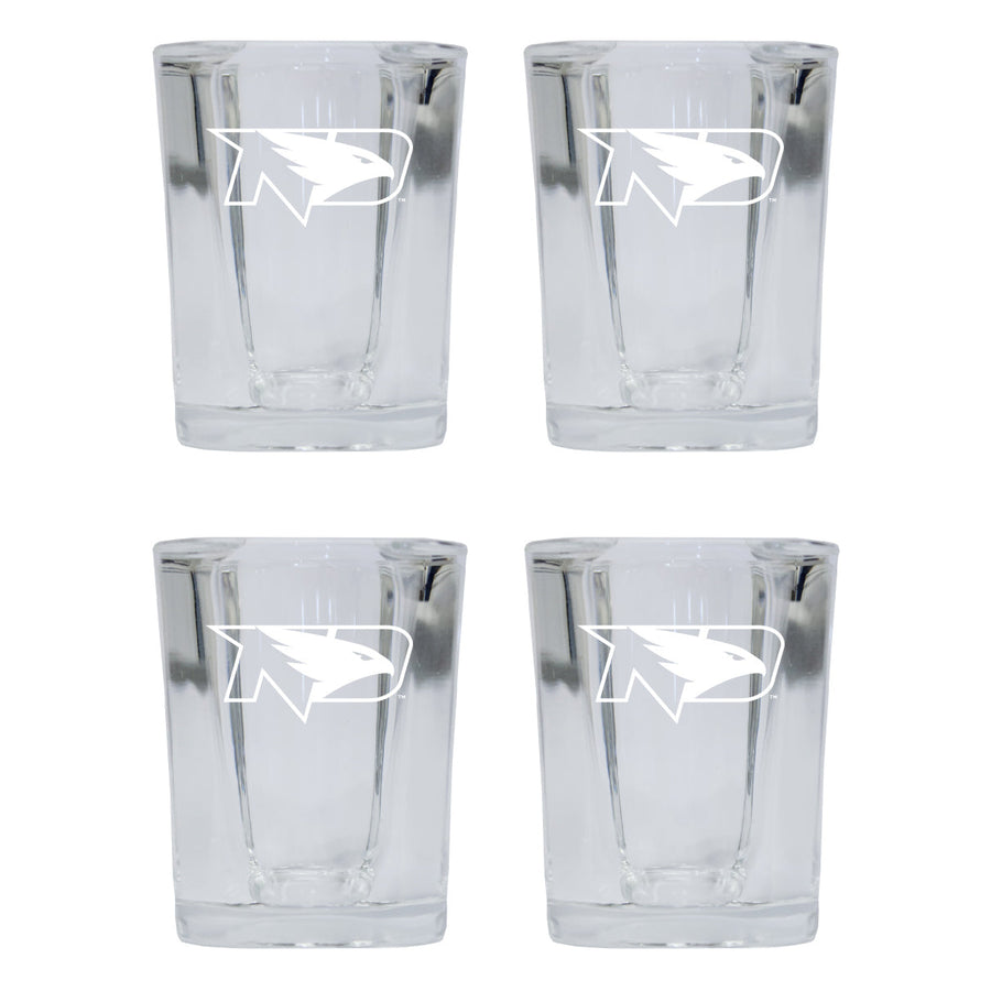 North Dakota Fighting Hawks NCAA Collectors Edition 2oz Square Shot Glass - Laser Etched Logo 4-Pack Image 1