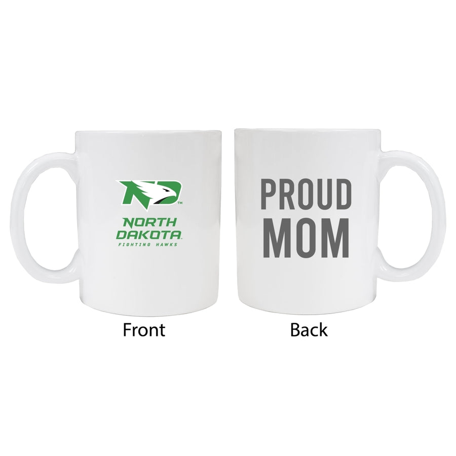 North Dakota Fighting Hawks Proud Mom Ceramic Coffee Mug - White Image 1