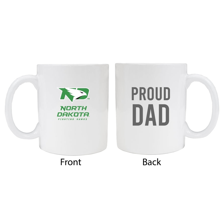 North Dakota Fighting Hawks Proud Dad Ceramic Coffee Mug - White Image 1