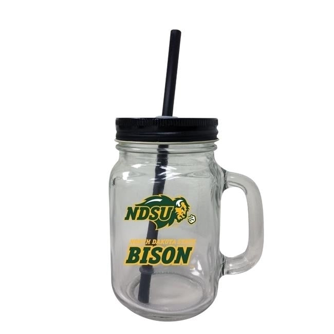 North Dakota State Bison Mason Jar Glass 2-Pack Image 1