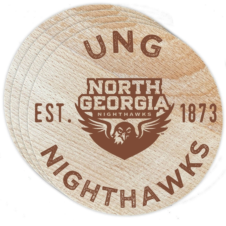 North Georgia Nighhawks Officially Licensed Wood Coasters (4-Pack) - Laser EngravedNever Fade Design Image 1