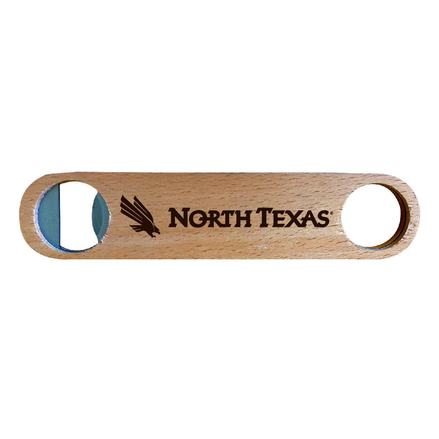 North Texas NCAA Elegant Laser-Etched Wooden Bottle Opener - Collegiate Bar Accessory Image 1