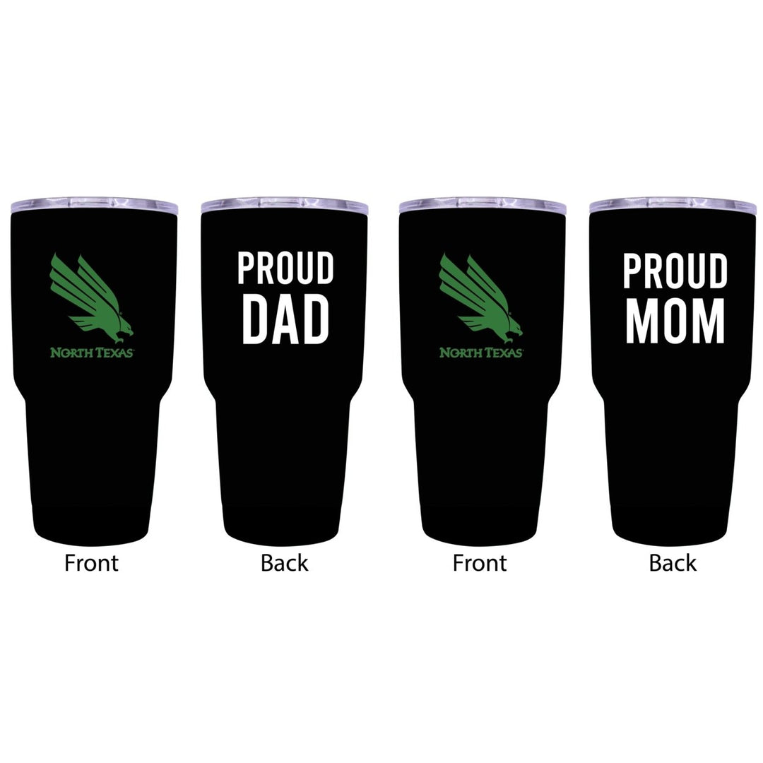 North Texas Proud Parent 24 oz Insulated Tumblers Set - Black Mom and Dad Edition Image 1