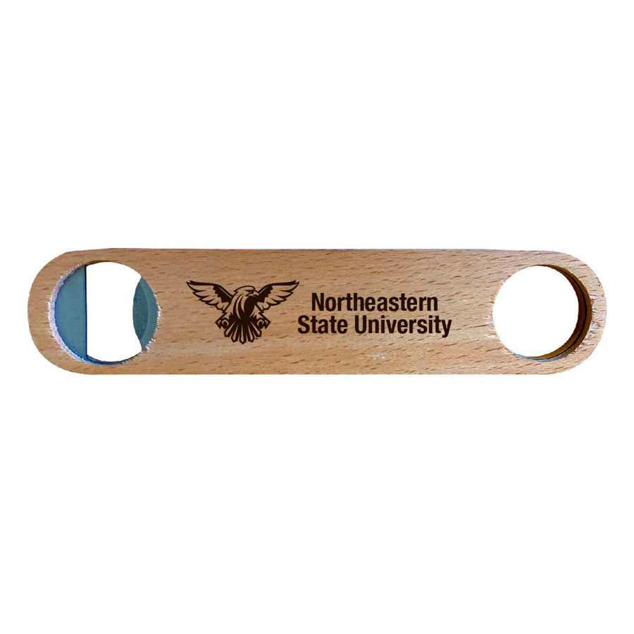 Northeastern State University Riverhawks NCAA Elegant Laser-Etched Wooden Bottle Opener - Collegiate Bar Accessory Image 1